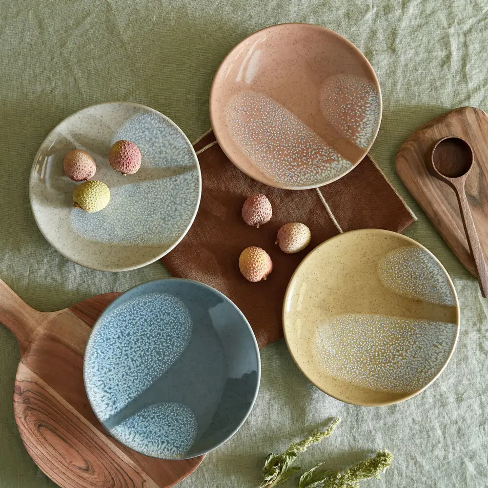 Denby Kiln Accents Set of 4 Small Coupe Plates